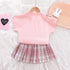 Girl's Short Sleeve Skirt Set Two-Piece Set