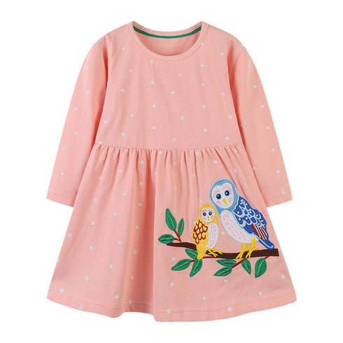 Autumn New Girl Princess Dress European And American Style Girl Long Sleeve Dress Knitted Cotton Embroidered Children's Dress