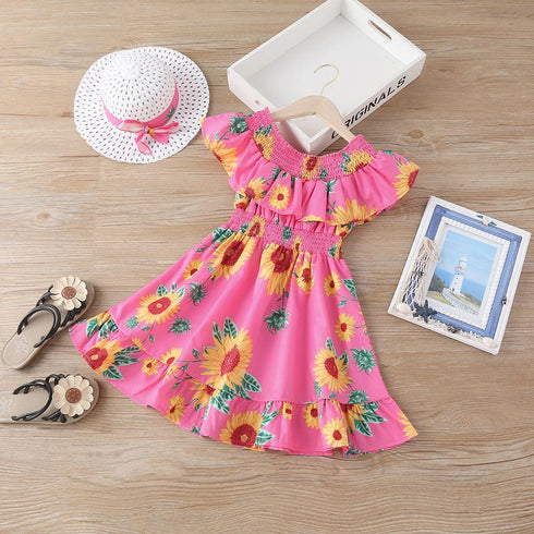 Summer Girl's Floral Waist Dress