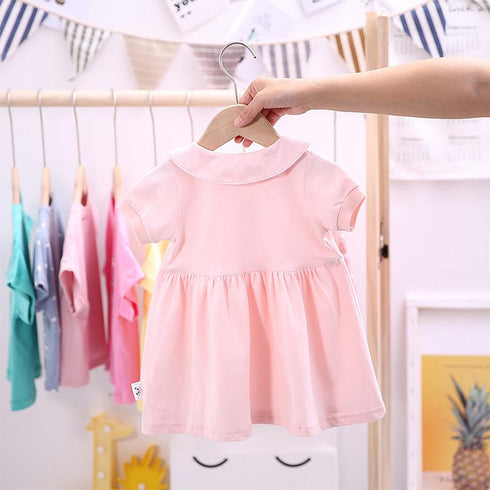 Girls' Dress 2022 Summer New Girls' Academic Skirt Cotton Princess Skirt