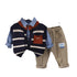 Spring and Autumn Boys Casual Sweater Vest Three-Piece Set