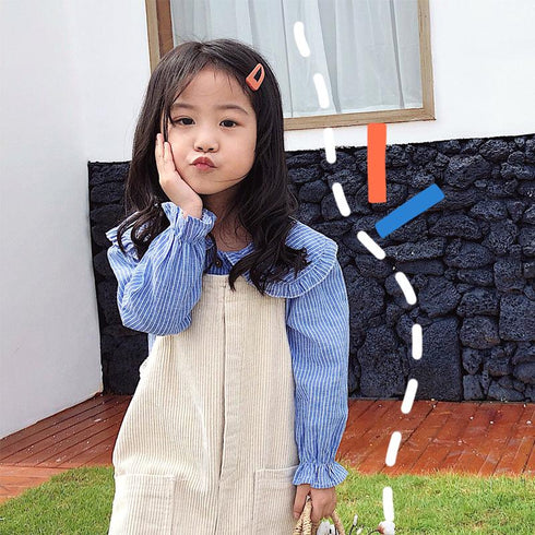 Korean children's shirt spring and autumn long sleeve white jacket