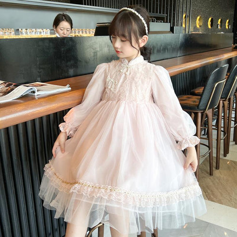 Foreign style children's princess dress little girl's unkempt dress