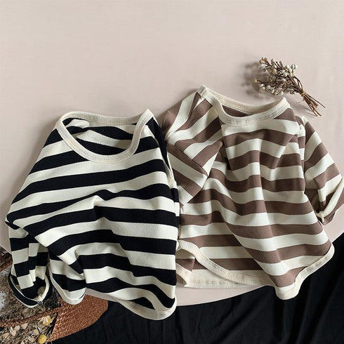 Spring and Autumn Children's Long Sleeve T-shirt Striped Casual Top