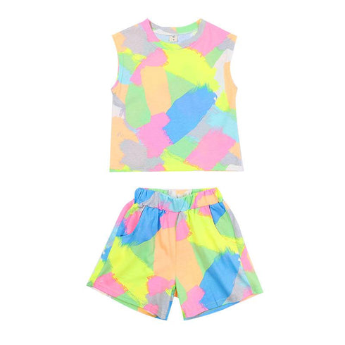 Children's Sleeveless Color Suit