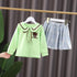 Spring and Autumn Girls Long Sleeve Skirt Two-Piece Set