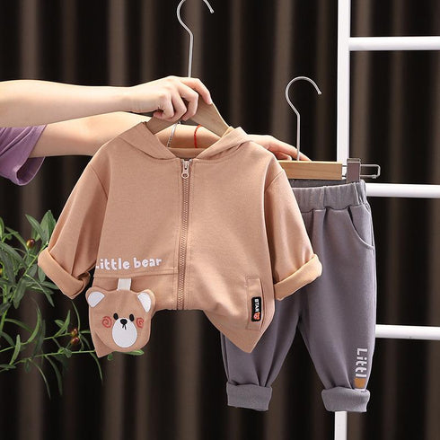 Spring and Autumn Children's Long Sleeve Hoodie Two-Piece Set