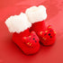 Cartoon New Year socks padded lamb velvet coral fleece children's floor socks baby baby floor socks (six pairs)