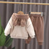 Winter children's hooded sweater suit two-piece set
