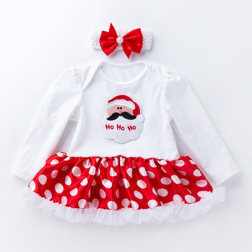 Christmas Baby Long Sleeve Ha Dress Jacket Climbing Dress Infant Festival Suit