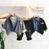 Boys winter suit plus velvet sweater set of three