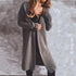 Autumn and winter solid color long sleeve hooded knitted cardigan