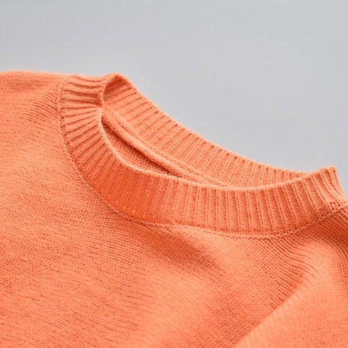 Girl's Spring and Autumn Knit Sweater Two-Piece Set