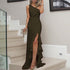 Single Strap Formal Dress with Side Slit