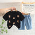 Round neck little tiger suit children's short sleeved clothes