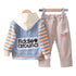 Three-piece set of denim waistcoat inside children's clothing stripes