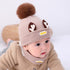Boy and girl babies thick wool knitted hats in autumn and winter