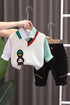 Children's Spring and Autumn Knit Vest Shirt Set Three Pieces