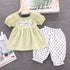 Girls summer short sleeve suit two-piece set