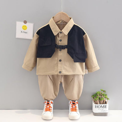 Boys spring and autumn leisure two-piece set