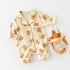 Baby's Pajamas Wind Cherry Bear Printed Long Climbing Jumpsuit