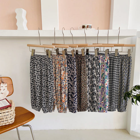 Children's floral anti-mosquito pants thin casual pants air-conditioned pants