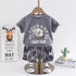 Handsome Round Neck Short Sleeve Suit Boys' Casual Shorts Two Piece Set