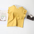 Ruffled Crewneck Feifei Short Sleeve T-Shirt Solid Color Top