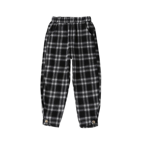 Plaid Casual Pants For Children In Autumn