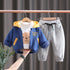 Autumn and winter children plus velvet sweater jacket trousers set of three