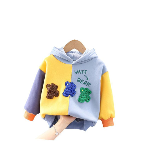 Fall/winter baby plus velvet padded hooded vests