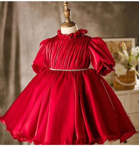 Red Baby's Birthday Princess Dress New Year's Christmas Dress