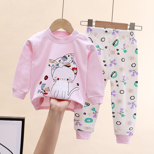 Cotton Underwear Suit Boys and Girls Autumn Clothes Pants Pajamas Loungewear