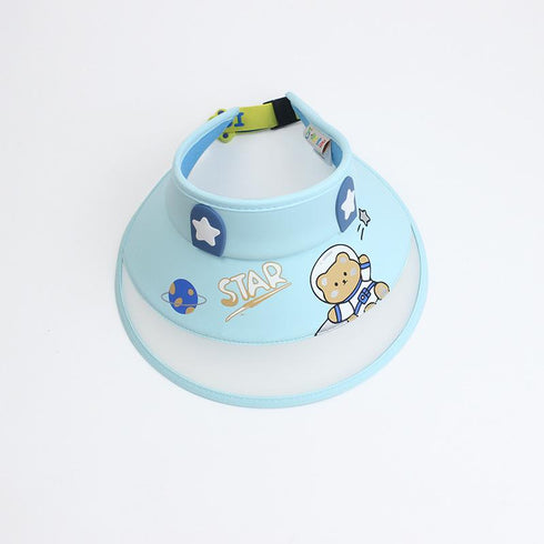 Children's Summer Cartoon Graffiti Letter Empty Top Adjustable Sunscreen Hat. Circumference 19-21 in. (48-54 cm)