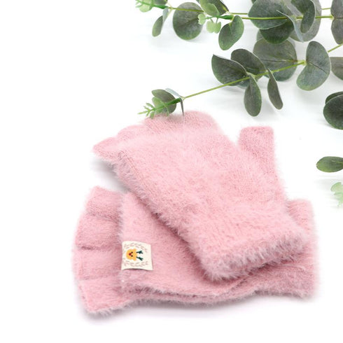 Simple half-finger flip writing cycling warm gloves