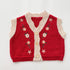 Infant's Knitted Embroidered V-Neck Vest Cardigan Jacket