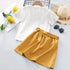 Girls Summer Letter Short Sleeve Skirt Suit