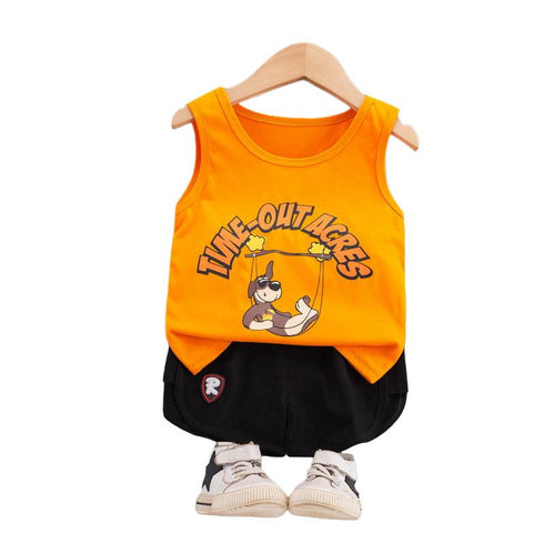 Summer sleeveless vest boy's two-piece set