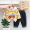 Spring and Autumn Boys Car Striped Hoodie Jeans Set