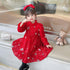 Festive New Year Christmas Girls Princess Dress Winter Plus Velvet Sequined Princess Dress