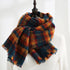 Fashion Plaid Scarf Sweet Cashmere Scarf Thickened Warm Shawl