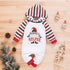 Baby Christmas Printed Striped Hooded Long Sleeve One-piece Coat