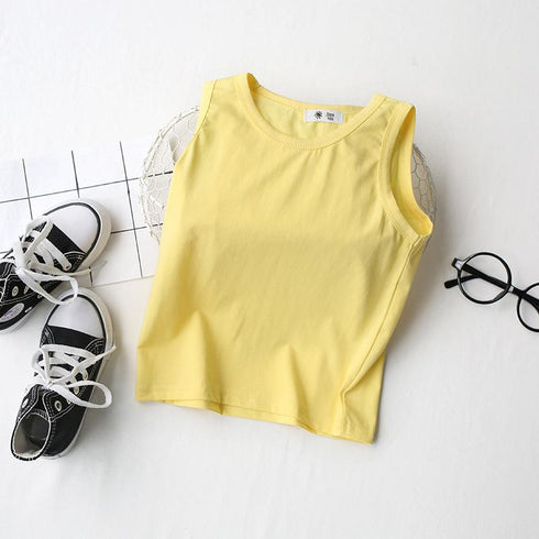 Summer children's vest camisole solid cotton bottoming shirt children's vest