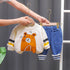 Boys spring and autumn cartoon pullover sweater two-piece suit