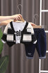 Boys spring and autumn cardigan set of three