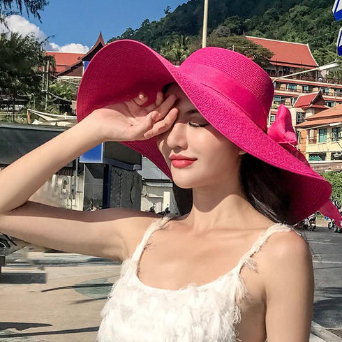 Summer women's seaside sun hat Circumference21.7-23.6 inch(55-60cm)