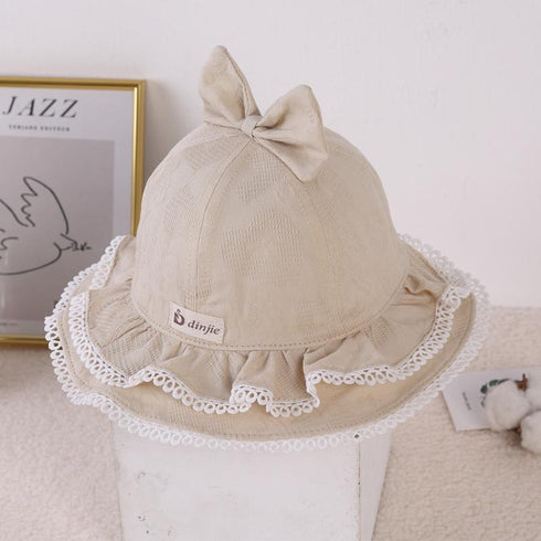 Children's Bow Sun Hat in Spring and Summer, Circumference 19 in