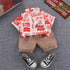 Boys short sleeve suit shirt short sleeve shorts two-piece set