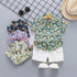 Summer Boys' plant print short sleeve suit