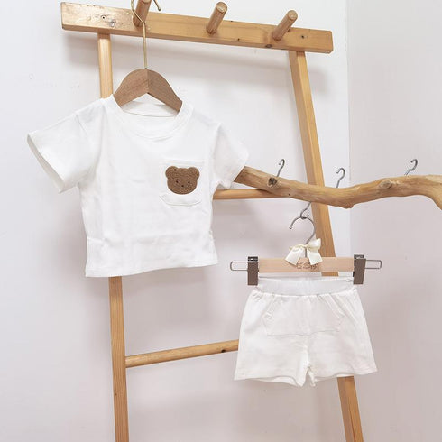 Summer Style Pit Strip Short Sleeved Clothes And Shorts Two-piece Baby Suit